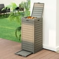 thumbnail image 3 of Costway 2 PCS 31 Gallon Outdoor Trash Can Waste Bin with Dual Lid Pull-out Drawer Backyard Coffee, 3 of 8