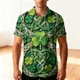 thumbnail image 4 of SGFCWSX Men's St. Patrick's Day Short Sleeve Shirt Print Button Down Party Shirt Green Size L, 4 of 8