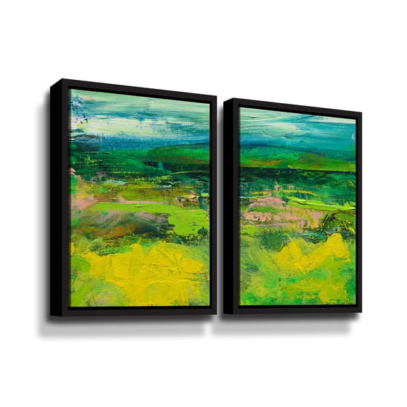 Artwall Walking Path, 2 Piece Floater Framed Canvas Set by Allan Friedlander