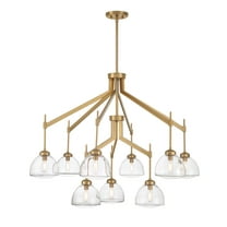 Warm Brass Nine Light Chandelier from the Corbin Collection