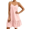 thumbnail image 2 of BRGZLK Stripe Dress for Womens Summer V-Neck Sleeveless Bohemian Beach Halter Dress Pink L, 2 of 6