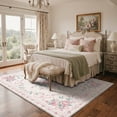 thumbnail image 2 of KUETH 2x7 Machine Washable Modern Floral Runner Rug, Soft Low Pile Non Slip Backing Rug Runner, Blush Pink Rug for Hallway Kitchen Bedroom, 2 of 5