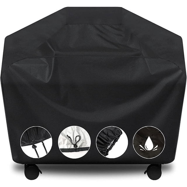 1 pieza (negro, aproximadamente 170*61*117 cm) cubierta protectora para barbacoa de tamaño XL y cepillo de limpieza Triangular para parrilla de barbacoa