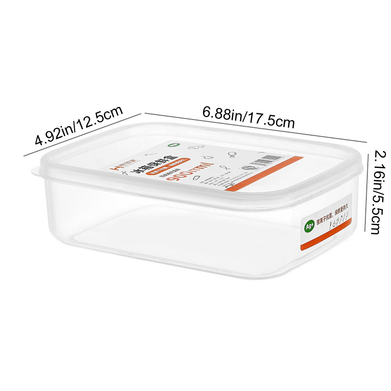 Small Food Containers with Lids, Transparent Rectangular Plastic Food Storage Containers for Kitchen, Keep Grains and Pulses Fresh, Airtight for Snacks and Dried Goods, AKLJWH - #04 Clear - 1PC