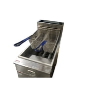2 baskets Commercial Deep Fryer NSF 40lbs capacity, 90000 BTU/Hr, Natural Gas Stainless Steel, CD-F40