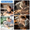 thumbnail image 2 of 10X Magnifying Glass with Light Stepless Dimmable 2-in-1 Desk Lamp and Clamp Adjustable Swing Arm LED Lighted Desk Lamp Hands Free Magnifier Lamp for Craft Hobby Close Works Painting, 2 of 8