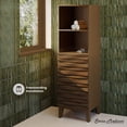 thumbnail image 2 of Cascade 17 x 17 x 60 Freestanding Linen Cabinet in Brown Oak, 2 of 11