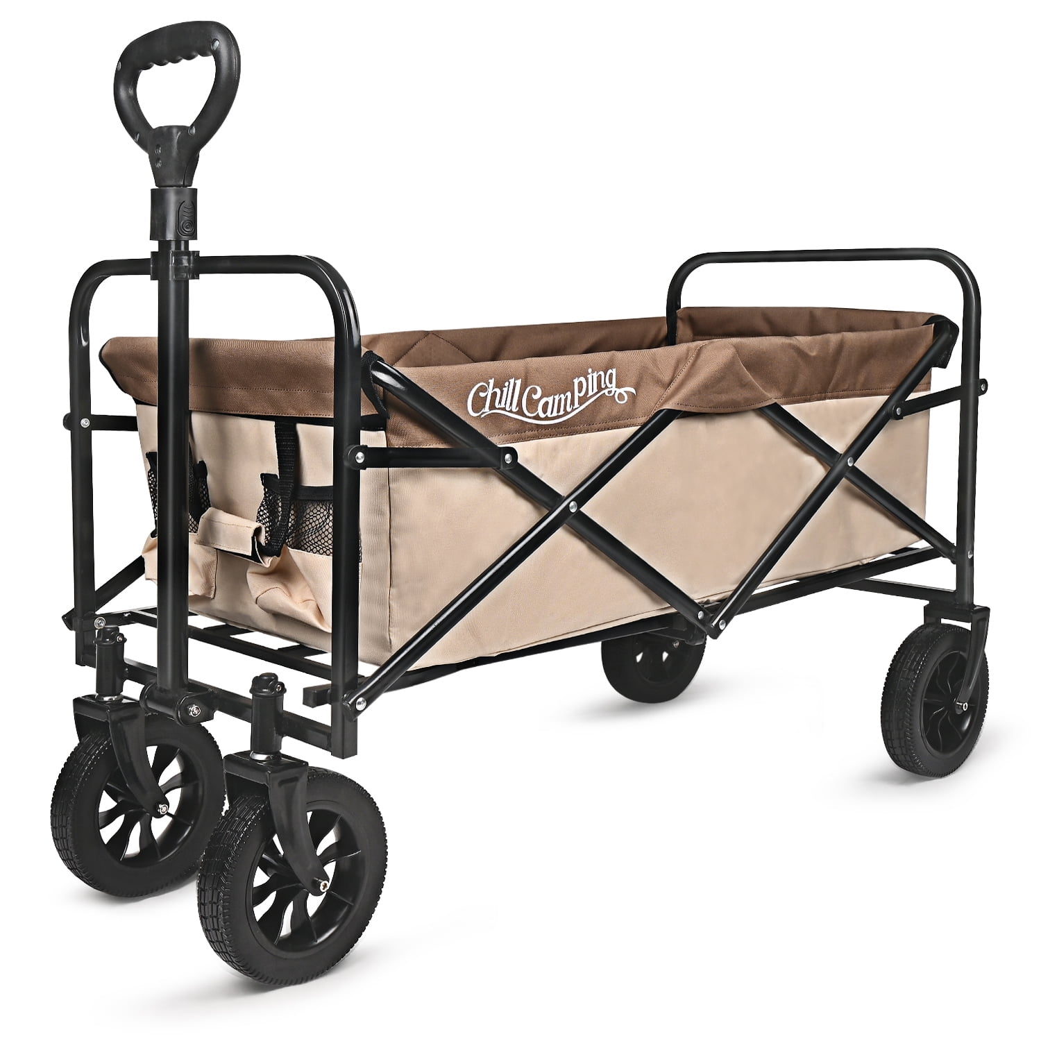 Collapsible Wagon Cart, Folding Wagon Heavy Duty Foldable, Utility Wagons Carts for Garden