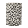 thumbnail image 2 of 18 Inch Stool Table, Ceramic, Cylindrical, Textured Geometry, Outdoor, Gray, Saltoro Sherpi, 2 of 5