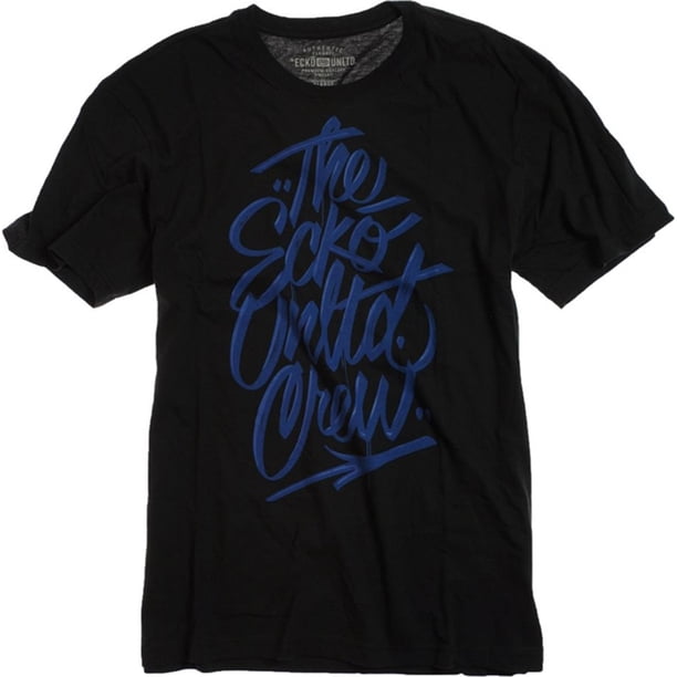 Ecko Unltd. Camiseta con gráfico de cuello redondo Street Script T para hombre, negro, extragrande