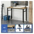 thumbnail image 5 of Portable Workbench with Wheels - Heavy Duty 2000 LBS Capacity - Adjustable Height Rubber Wood Top - Garage & Workshop Workstation with Storage Wood & Black, 5 of 8