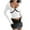 White, variant on Timegard Crop Tops for Women Long Sleeve Going out Tops Square V Neck Lace Slim Casual Comfy Shirts