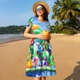 thumbnail image 3 of Lsque Mario Print Women's Casual Dress T-Shirt Summer Short Sleeve Scoop Neck Swing Dresses, 3 of 7