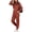 Brick Red, variant on Women 2 Piece Outfits Long Sleeve Crop Top Pullover Drawstring Pant Jogger Set Casual Sweatsuits Tracksuit Pockets