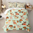 thumbnail image 2 of Manfei Cartoon Puppy Bed Spread Queen, Love Heart Dog Queen Coverlet Set, Green, 3-Piece, 1 Quilt and 2 Pillowcases, 2 of 7