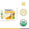 thumbnail image 3 of Tipson Organic Turmeric Herbal Tea - 6 Assorted Flavors - 60 Foil Enveloped Double Chambered Bags - Antioxidant Superfood - Caffeine Free - NonGMO - Gluten Free, 3 of 8