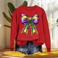 thumbnail image 4 of Xuyuer Women's Carnival Printed Long Sleeved Round Neck Mardi Gras Sweatshirt Carnival Outfits Women Carnival Sweatshirts Fat Tuesday Fashionable Pullover Tops, 4 of 6