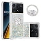 thumbnail image 1 of Funda para Xiaomi Poco X6 Pro 5G con Brillo Líquido Flotante, Purpurina, Parachoques y Anillo Giratorio Soporte, 1 of 5