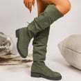 thumbnail image 6 of Women's High Knee Boots Round Toe Suede with Crinkled Back Lacing and Stacked Heel for Fashionable Comfortable Footwear Experience, 6 of 9