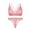 Pink, variant on Women's Wirefree Bra and Lace Thongs Sexy Lingerie Set