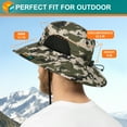thumbnail image 5 of SUN CUBE Wide Brim Sun Hat Men Women, Mens Fishing Hats Sun UV Protection, Womens Hiking Bucket Hat, Outdoor Summer Safari Beach Boonie, Camping Unisex UPF 50+ Camo Green, 5 of 7