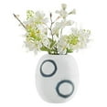 thumbnail image 2 of Elara Contemporary Matte White and Navy Oval Opening Tabletop Vase - Round Small, 2 of 8