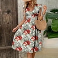 thumbnail image 2 of Floral Dresses For Women, Smocked Waist Boho Midi Dress With Ruffle Sleeves, Loose Fit Casual Summer Dress 2025 Wedding Guest Party Dresses Women Black Prom Dress Bodycon (S, Wine) ZMTing, 2 of 4