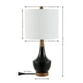 thumbnail image 3 of SAFAVIEH Edalyn 20 in. Glam Black Ceramic Table Lamp with White 100% Cotton Shade, 3 of 6