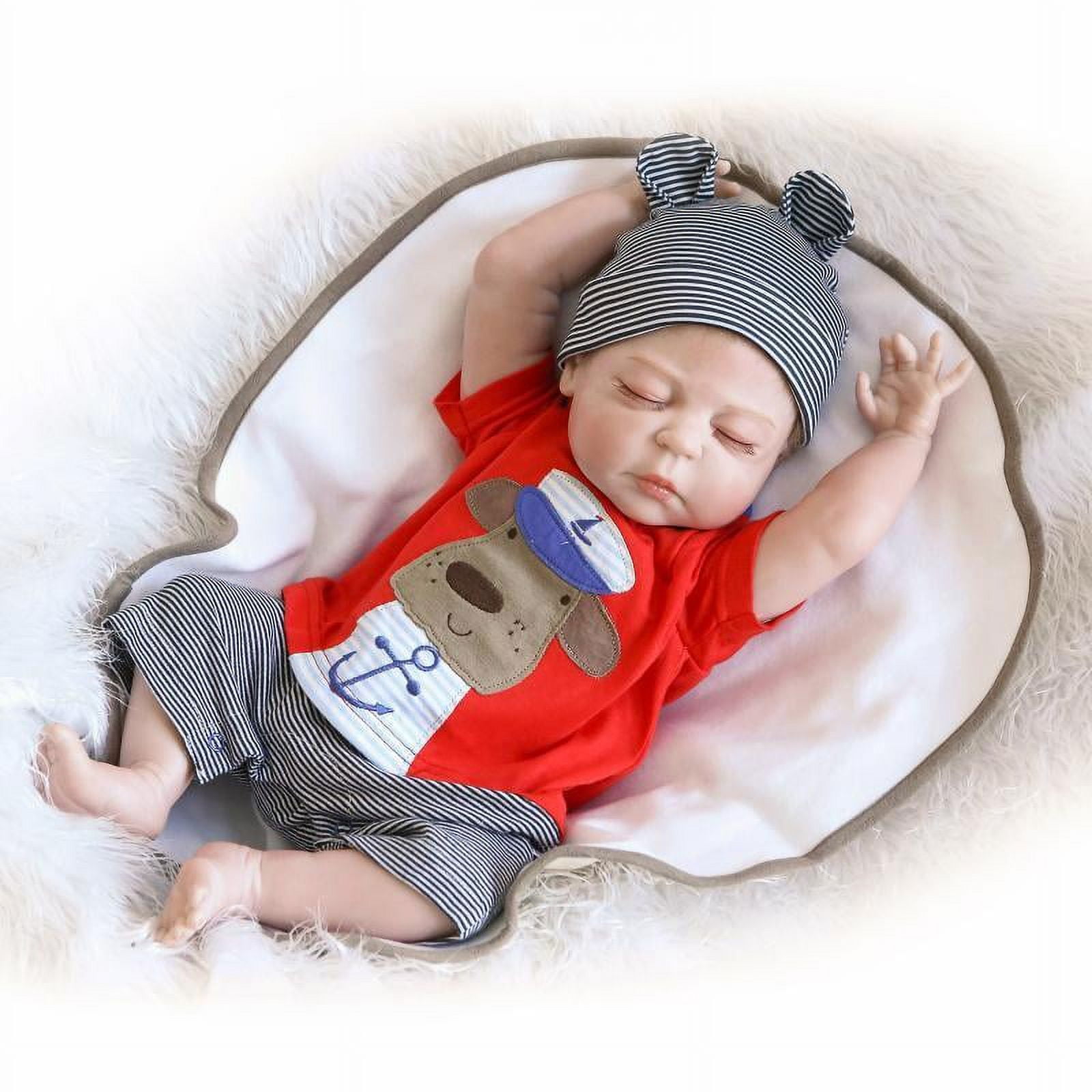 RXDOLL Sleeping Reborn Baby Dolls Silicone Vinyl Full Body Boy 19