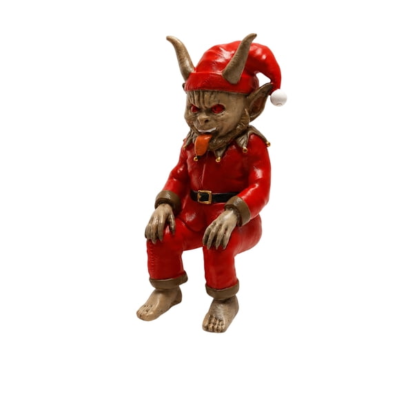 Spooky Gothic Christmas Decor Krampus Elf Shelf Sitter Figurine for Home Indoor Party Decoration 1 Piece