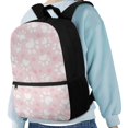 thumbnail image 4 of Uourmeti Durable Zippered 17 Inch Backpack for Daily Use Outdoor, Front Pocket Spacious Interior School Backpack, Pink Paw Prints, 4 of 6