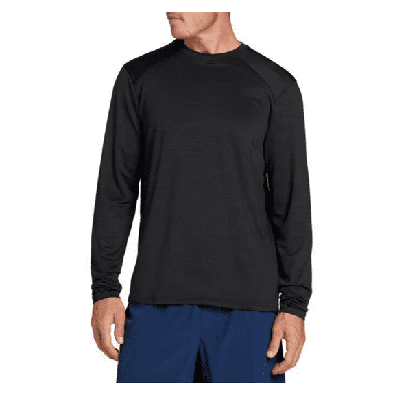 DSG Men's Movement Long Sleeve T-Shirt, Pure Black Single Dye, Small