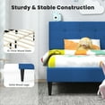 thumbnail image 6 of Gymax Twin Upholstered Platform Bed Mattress Foundation Button Tufted Headboard Blue, 6 of 10