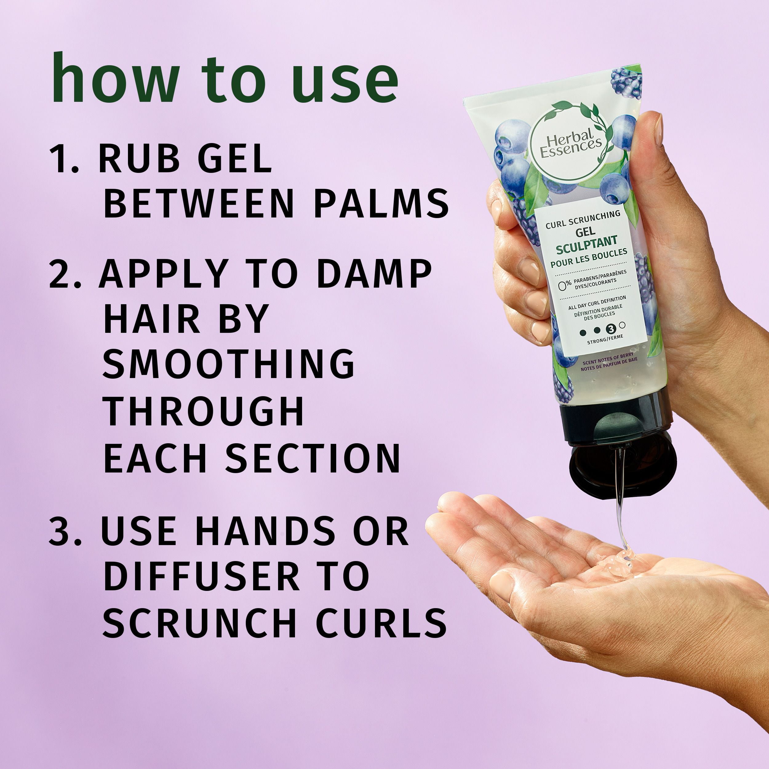 Herbal Essences Curl Scrunching Hair Spray Gel, Curly Hair Gel, 24-hour Hold and Frizz Control, 170g