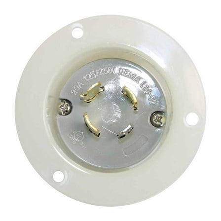 Superior Electric YGF170 Twist Lock Flange Plug 3-Pole 4-Wire 20A 125/250V NEMA L14-20P