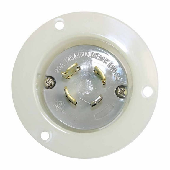 Superior Electric YGF170 Twist Lock Flange Plug 3-Pole 4-Wire 20A 125/250V NEMA L14-20P