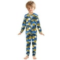thumbnail image 7 of Pajamama Abstract Blue Yellow Cute Comfortable Cotton Two-piece Pajama Set, 7 of 7