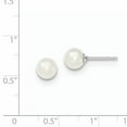 thumbnail image 2 of Primal Silver Sterling Silver Rhodium-plated 6-7mm White Freshwater Cultured Round Pearl Stud Earrings, 2 of 4