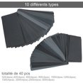 thumbnail image 4 of 40 PCS Papel de lija Grado abrasivo Extrafino Secado en húmedo Para lijar faros Plástico, madera, metal, trabajo manual Adepaton WLJ-0543, 4 of 5