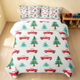 thumbnail image 2 of Erosebridal Christmas Truck Twin Quilt Set, Christmas Tree Twin Coverlet Set, White Tree 2 Pieces 1 Bedspread and 1 Pillowcase, 2 of 7