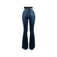 thumbnail image 3 of Jack David Women's Juniors 70s Trendy Flared Fitted Bell Bottom Denim Jeans, 3 of 4