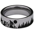 thumbnail image 4 of Trees and Mountain Scenery Tungsten Carbide Ring, 4 of 9