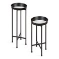 thumbnail image 1 of Kate and Laurel Celia Table d'Appoint Moderne, Ensemble de 2, Noir, Tables de Bout en Métal Sophistiqué pour Rangement et Exposition, 1 of 10