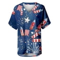 thumbnail image 5 of ibuvkizy Summer Tops for Women 2025!Independence Day Shirts for Women Fashion American Flag Tops Patriotic Crewneck Short Sleeve Print Tees,4th of July Shirt Blue S, 5 of 5