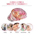 thumbnail image 6 of Kdxio Abstract Pink Gold Splash Print Shower Cap for Women,Elastic and Reusable,Double Waterproof Layers Bathing Hat, 6 of 6