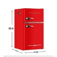 thumbnail image 6 of Frigidaire Retro 3.1 Cu ft Two Door Compact Refrigerator with Freezer, Red, 6 of 16