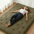 thumbnail image 5 of Zonli Japanese Floor Futon Mattress, 2.5" Cotton Folding Tatami Pad, Queen 80"x60", Green, 5 of 9