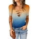 thumbnail image 2 of Camiseta informal para mujer, blusa estampada de manga corta con cuello en V, blusas Fridja  ghk5978, 2 of 5