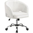 thumbnail image 1 of Silla de Oficina Yaheetech con Cuero Sintético Blanco y Ruedas Giratorias, 1 of 9