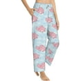 thumbnail image 3 of PISONIC Pink Piggy Printed Women's Pajama Pants, Comfy Pajama Bottoms With Pockets&Drawstring, 3 of 7